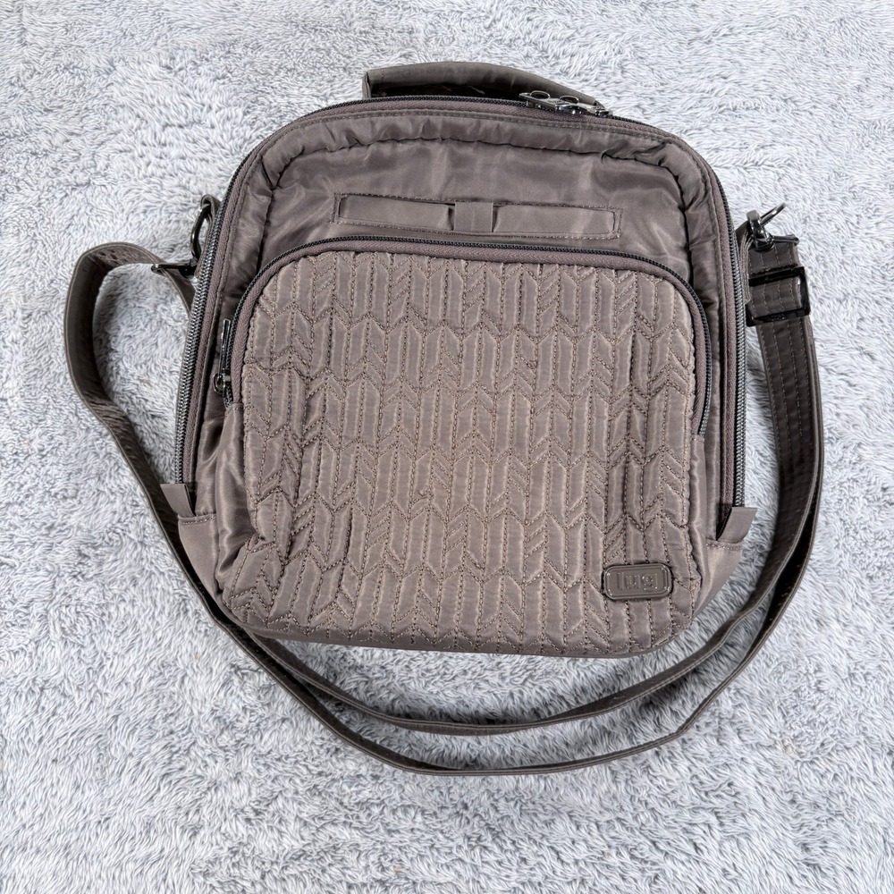 Lug Ranger Crossbody Bag Taupe Brown Quilted Travel Messenger Handbag
